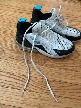 Nike Kids White and Teal/Black Air Max Style Sneakers